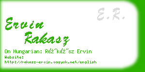 ervin rakasz business card